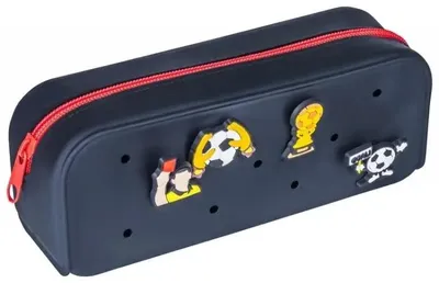 Image de Étui à crayons en silicone, noir, avec 4 pinces, de la marque Gimboo