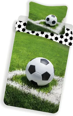 Image de Parure de lit Jerry Fabrics « Football » 140 x 200 + 70 x 90 cm, 100 % coton, unisexe