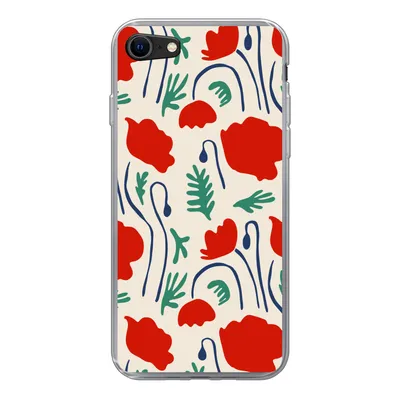 Produktbild von MuchoWow® Handyhülle Schutzhülle Hülle für iPhone 7 Blumen - Rose - Muster Silikon Softcase Handy Hülle - Kartenhalter