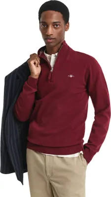 Image de Gant Pull demi-zip Bordeaux 100% Lammwolle