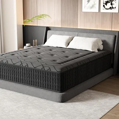Produktbild von DEWINNER, Matratze Geräuschlose 160x200, Höhe 30 cm, Gedächtnisschaum, Hautfreundliches Graues Obermaterial, Fester Komfort, Atmungsaktiv, 7 Zonen