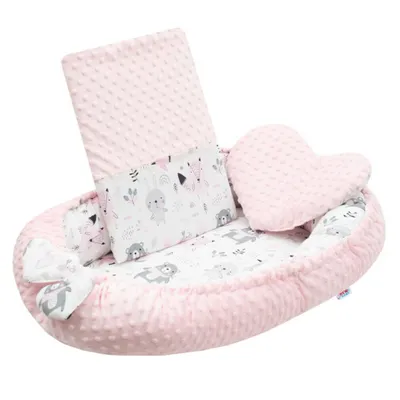 Produktbild von New Baby Luxus Nistkasten mit Polsterung und Federbett in rosa