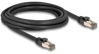 Produktbild von Delock RJ45 Netzwerkkabel Cat.6A U/FTP ultra flexibel mit innerem Metallmantel 3 m schwarz