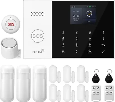 Immagine prodotto di Sistema di allarme di sicurezza wireless, compatibile con la domotica, notifiche in tempo reale, kit 4G WiFi