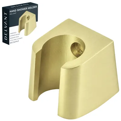 Obrázek produktu pro Držák na sluchátko do sprchy, závěs na sluchátko, 23 mm, značka DELVANT, zlatá barva, kartáčovaný povrch