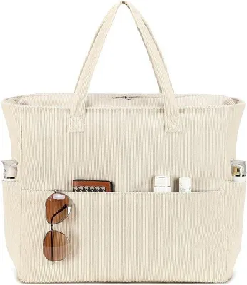 Productafbeelding van Grote, waterdichte strandtas voor dames, met rits, ideaal voor fitness, reizen en familieuitjes