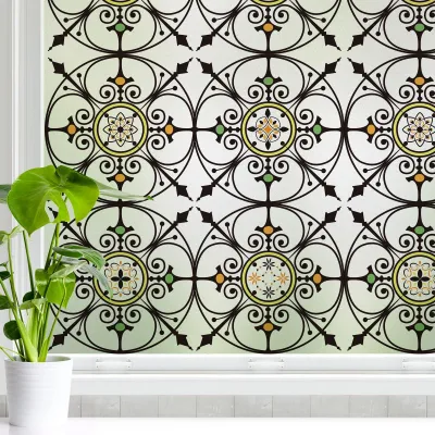 Produktbild von Dktie Fensterfolie, statische Haftung, matte Fensterfolie für Glas, UV-Schutz, blasenfrei verarbeitbar, rückstandslos entfernbar, geeignet für Küche, Badezimmer, Büro, 44,5 x 200 cm