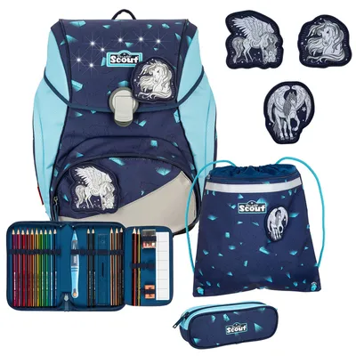 Produktbild von Scout Exklusiv Alpha LED Pegasus Schulrucksack Set 4tlg.