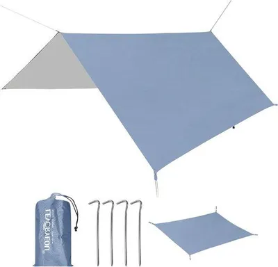 Obrázok produktu pre Pikniková deka pre kempingové stany s kolíkmi a cestovným kufríkom pre outdoorové aktivity, 210 x 210 cm