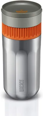 Produktbild von WACACO Pipamoka přenosný kávovar, cestovní kávovar malý, ruční kempinkový kávovar, káva s sebou, vše v jednom, vakuový tlak, termohrnek z nerezové oceli, rychlá extrakce, 10 fl oz