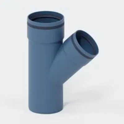 Produktbild von POLOPLAST Abzweig, DN125/110, POLO-KAL XS, PP-MD, Ø125/110mm, 45°, blau, 1 Stk.