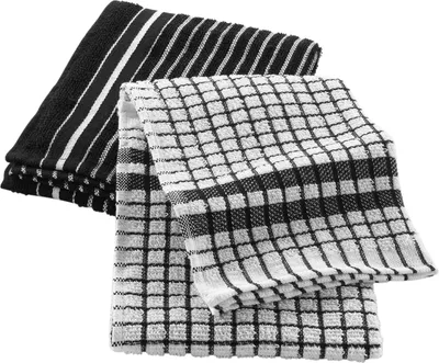 Image de Lot de 2 torchons eponge 50 x 70 cm Classico noir