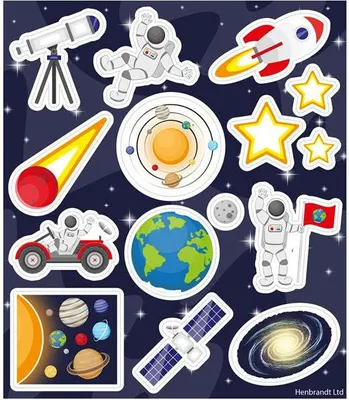 Produktbild von 1 Bogen Weltraum Galaxie Aufkleber