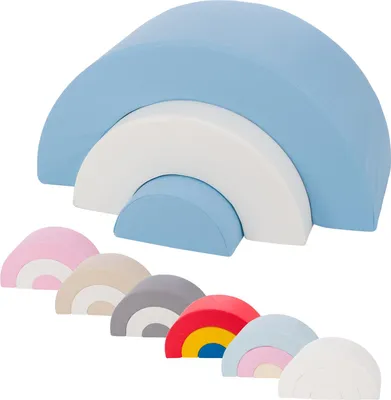 Obrázek produktu pro Zestaw 3 klocków piankowych Mini Tęcza (biały, różowy (pastel))