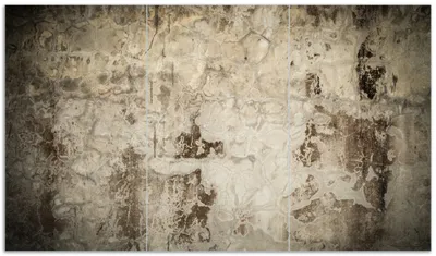 Produktbild von Wallario Herdabdeckplatte aus Glas, Größe 90 x 52 cm 3-teilig, Motiv Alte schmutzige Wand aus Beton mit abblätternder Farbe