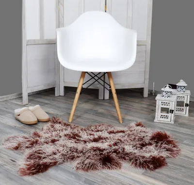 Produktbild von Naturform Tibetlammfell Teppich 100x55cm JYB11 Braun (Tops) 100cm