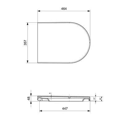 Produktbild von Ersatz Slim WC Sitz für Whirlflush WC Kurz