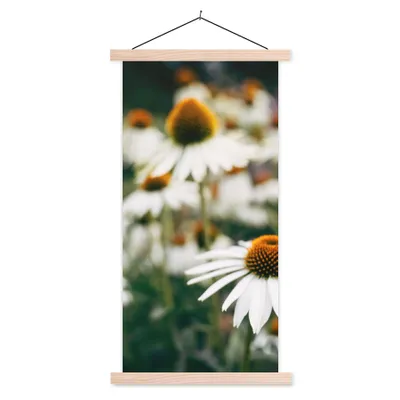 Produktbild von MuchoWow® Textilposter Blumen - Herbst - Botanisch 60x120 cm mit holzfarbenen Rahmen - Holz