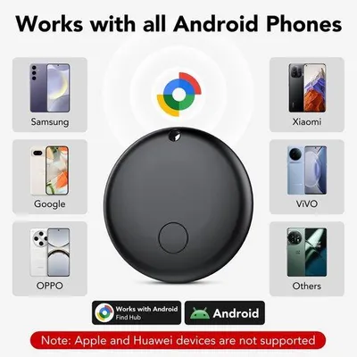 Produktbild von 4 Bluetooth-Ortungsgeräte, kompatibel mit "Find My" (nur iOS), Schlüsselanhänger-Ortungsgerät für Gepäck, Taschen und Schlüsselbündel (schwarz)