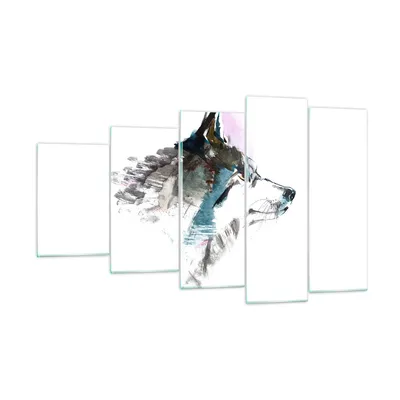 Produktbild von Bilder auf glas - Hund Illustration Fantasie - 100x60cm - Glasbilder - Wandbilder - Kunstdruck - zum Aufhängen bereit - Wanddekoration aus Glas - Glas Bilder - Wandbild auf Glas - GEG100x60-3100