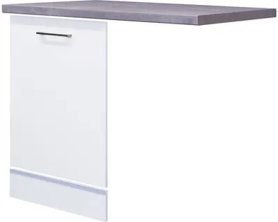 Obrázok produktu pre Sada krytu na plne vstavanú umývačku Flex Well Varo vr. soklové lišty a pracovné dosky ŠxHxV 110 x 60 x 86 cm čelo biela matná korpus biela