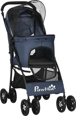 Produktbild von Hundewagen Faltbarer Hundebuggy Mit Kissen, 4 Rädern, Netzfenster, Für Kleine Hunde Und Katzen, 600D Oxford