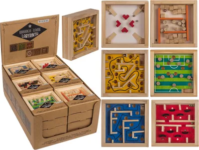 Produktbild von Holz-Geschicklichkeitsspiel Labyrinth 9x9cm 6f