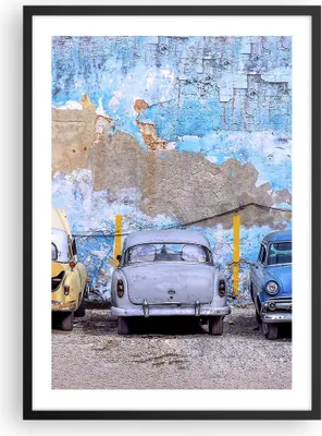 Produktbild von Gerahmtes Poster - Schwarzer Rahmen - Havanna Oldtimer Autos - 50x70 cm - Wand Bild - Wanddeko - Wandbilder - Kunstposter - Wandposter - Bilderrahmen - Bilder - Kunstdruck - P2BPA50x70-4376