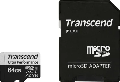 Immagine prodotto di Transcend 340S - Scheda di memoria flash - 64 GB - A2 / Classe video V30 / UHS-I U3 / Classe10 - microSDXC