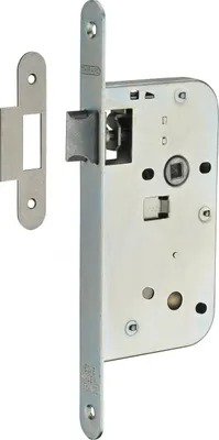 Image de Serrure encastrable pour porte intérieure, axe 50mm, bouts ronds, zingué - THIRARD