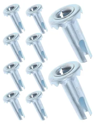Produktbild von Set mit 10 Metalleinsätzen für Bürostuhlrollen, stabile Befestigung, Geräuschreduzierung