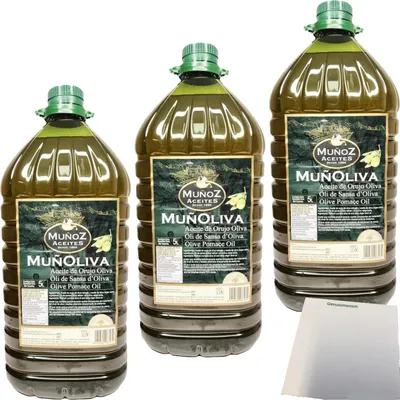 Produktbild von Munoz Aceite de Oliva Virgen Extra Natives Olivenöl 3er Pack (3x5L Kanister) + usy Block