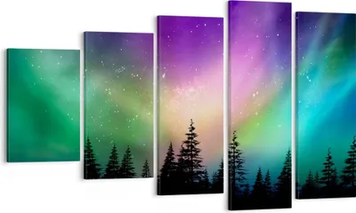 Produktbild von Bild auf Leinwand - Leinwandbild - Aurora Polar Nacht - 100x60cm - Wand Bild - Wanddeko - Leinwanddruck - Bilder - Kunstdruck - Wanddekoration - Leinwand bilder - Wandkunst - EG100x60-3454