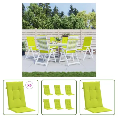 Immagine prodotto di The Living Store Cuscini per sedie da giardino con schienale alto 6 pz. Verde chiaro 120x50x3 cm