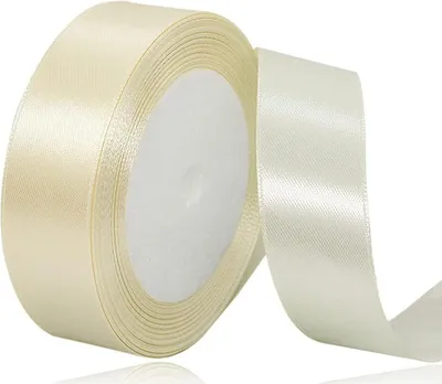 Imagen del producto de Cinta de satén color beige, 20 mm x 22 m, cinta decorativa para regalos