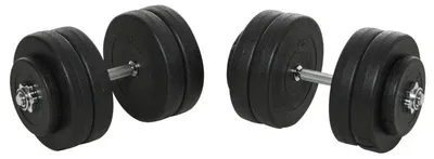 Produktbild von Verstellbares Hantelset 50 kg mit Gewichten | Farbe: Schwarz