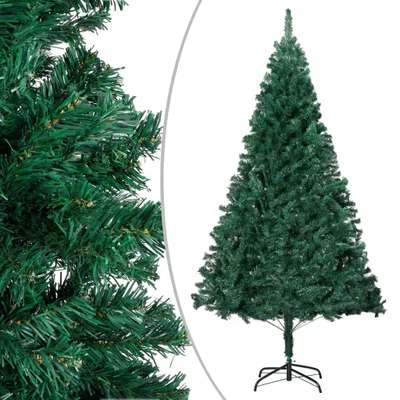 Obrázek produktu pro vidaXL Umělý vánoční stromek se světýlky a ozdobami zelený 210 cm