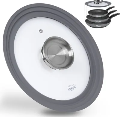 Produktbild von STONELINE® Universal Glasdeckel 24/26/28 mit Aroma-Funktion | Grau