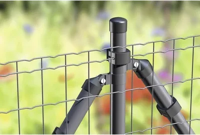Produktbild von Alberts Fix-Clip Pro Gartenzaun, Höhe 122 cm, Länge 25 m, Zaun-Komplettset mit Bodenhülsen, anthrazit-metallic