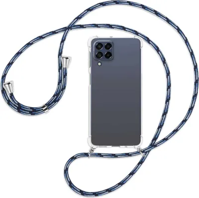 Produktbild von Handykette Backcover-Schutzhülle mit Band (Metall silberfarben) für Samsung Galaxy M53 5G - Blautöne