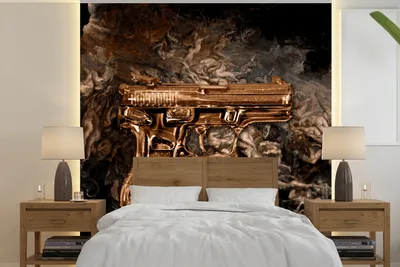 Produktbild von Fotobehangpistool aus Gold mit Schwarz, 300 x 300 cm, Rookfarbe