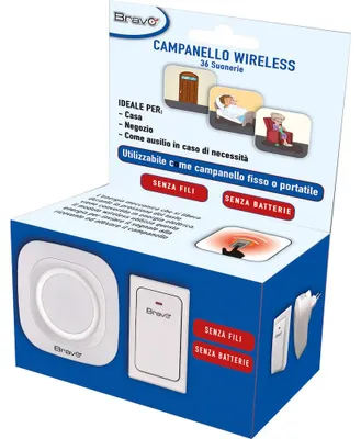 Immagine prodotto di Bravo Campanello Wireless Plug In 92902915 36 Suonerie IP55