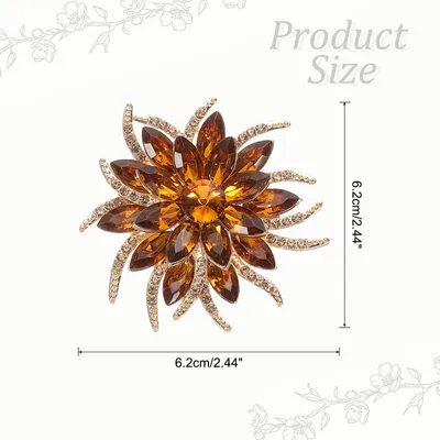 Produktbild von Strass Blumenbroschen, Mode Strass Brosche, Pin Abzeichen kristall Vintage elegante Kno fš¹r Damen Kleiderzubeh?r,Sekt