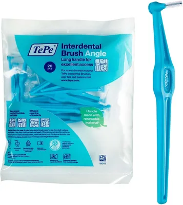 Produktbild von 20-Pack TePe Interdentalbürste Angle Blau, ISO-Größe 3, 0,6mm, Zahnzwischenräume
