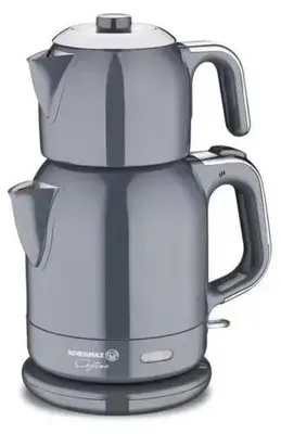 Produktbild von Korkmaz Caytema Elektrischer Teebereiter 0,9 l + 1,7 l 1600 W Anthrazit