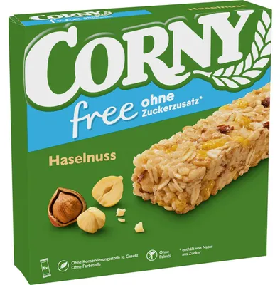 Image de Barre de céréales aux noisettes Corny FREE, 6x20g