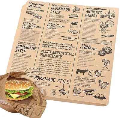 Obrázek produktu pro Papír 25 x 25 cm, odolný proti tukům, vhodný na jídlo, pečení a sendviče