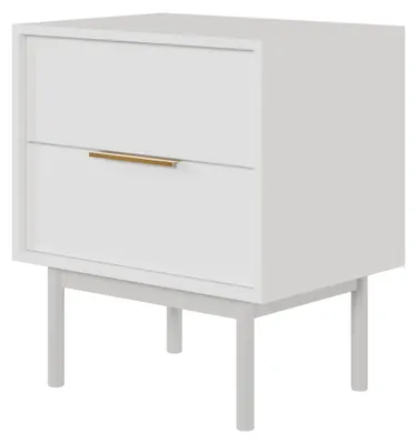 Image de Selsey Viviaro - Table de nuit avec 2 tiroirs, blanc, 54 cm