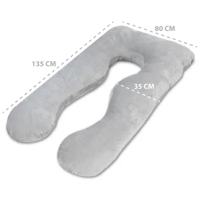 Produktbild von amazinggirl, Schwangerschafts- & Stillkissen, Seitenschläferkissen, U-Form, XXL 135 cm, abnehmbarer Bezug, lindert Rückenschmerzen, fördert gesunde Schlafhaltung