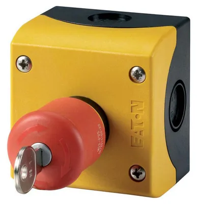Produktbild von EATON M22-PVS/KC11/IY NOT- 216523 HALT/AUS-Taste d38mm schlüssel.